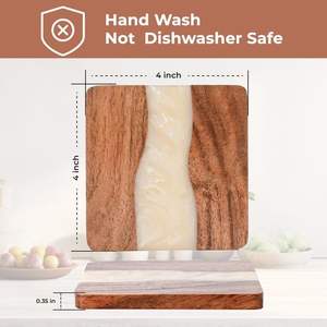 Posavasos de resina de madera para Decoración de mesa, posavasos de madera para bebidas, decoración del hogar - Product Image 4