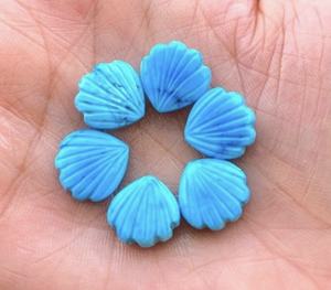 Perles de pierres précieuses naturelles en Howlite, en forme d'éventail, couleur blanche pour bijoux ou artisanat, sculptées à la main - Product Image 2