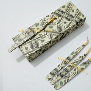 Pince à épiler en acier inoxydable de haute qualité, 10 mm, à pointe lisse, avec revêtement en papier, pointe dorée, logo personnalisé, instrument de beauté - Product Image 5