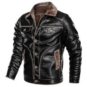 Customized Genuine Cow Skin Coated Stand Collar Hooded Vintage <b>Winter</b> <b>Leather</b> <b>Jacket</b> for Men - Product Image 4
