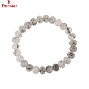 Perles de quartz gris à facettes de 8mm en argent sterling naturel Bracelet en pierre semi-précieuse de style classique de conception professionnelle pour bijoux - Product Image 4