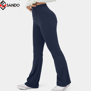 คุณภาพสูงที่กําหนดเองผู้หญิงกางเกงออกกําลังกายแบบไม่มีรอยต่อผ้าฝ้าย/ไม้ไผ่ PLUS ขนาด GYM กีฬาสวมใส่ Contour Scrunch ก้นโยคะ - Product Image 6