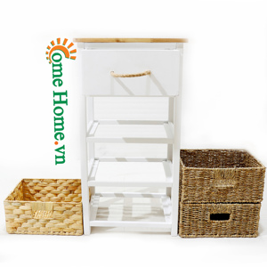 Comehome-Venta caliente Gabinete de madera de nivel de alta calidad con cestas de jacinto de agua Gabinete de madera natural Artesanía - Product Image 6