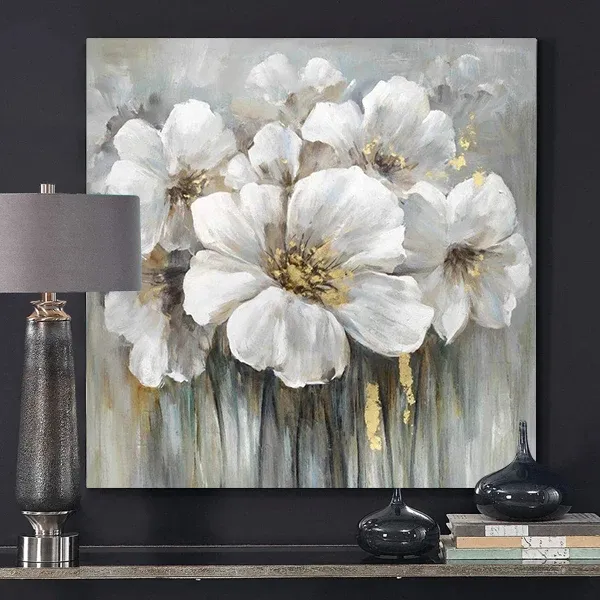 Handmade Oil Painting on Canvas Decoration Wall Hanging Home Decor Flower Wall Art Abstract Hotel Living Room