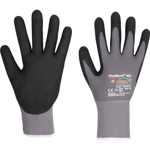 ถุงมือ FlexMech 663 ไซส์ 9 สีเทา/ดำ ไนลอน/อีลาสเทน/ไนไตรล์โฟม มาตรฐาน EN 388 ชุดป้องกันส่วนบุคคลประเภท II แพ็ค 10 คู่ HONEYWELL สำหรับงานสวน - Product Image 1