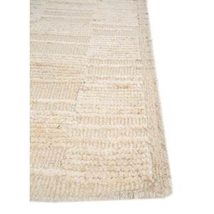 พรมขนสัตว์ถักมือสีเบจและสีน้ำตาลลายเรขาคณิต พรมปูพื้นห้องนั่งเล่นทรงสี่เหลี่ยมผืนผ้า พรมปูพื้นบ้านแบบจู๊ต ลายพัซเซิล - Product Image 4