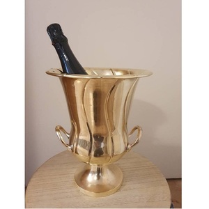 Enfriador de bebidas martillado, bañera de bebidas de acero inoxidable de latón, Cubo de champán para bodas, fiesta de negocios familiar, cubo de hielo grande - Product Image 1