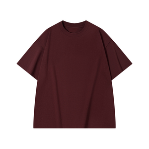 T-shirt en tricot vintage personnalisé unisexe 260 g/m² coupe ample 100 % coton uni manches courtes col rond imprimé pour homme écologique - Product Image 3