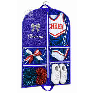<b>Glitter</b> PU Personalized Transparent PVC Garment Bag Custom Team Uniform Cover Portable Travel Storage Organizer For Cheerleader - Product Image 5