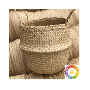 Panier à ventre en jonc de mer durable, solution de rangement élégante et tissée à la main, idéale pour le salon, l'entrée ou la chambre des enfants. - Product Image 6