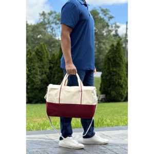 Sacs américains décontractés pliables en cuir et toile, sac de week-end, sac de sport, sac de yoga, sac de badminton, sac de mode - Product Image 5