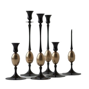 Great Quality Metal and Iron <b>Candle</b> Stand Vintage Design <b>Black</b> and Gold Color <b>Candle</b> Holder at Affordable Price - Product Image 1