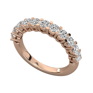 Bague artisanale pour femme en or 14 carats et diamant de laboratoire taille ovale pureté VS, style éternité et grappe, pour mariage - Product Image 5