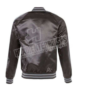 Nueva llegada de calidad personalizada de satén azul mangas Versity chaqueta de alta calidad de color de los hombres usan Versity chaqueta - Product Image 5