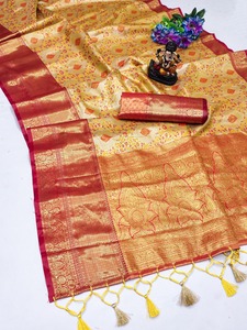 Nouveau lancement Pure Kanjivaram Silk Sarees avec des vêtements de fête super doux et soyeux - Product Image 2