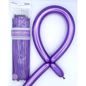 Party Love Latex <b>Balloons</b> 260S <b>Purple</b> Metallic 50 pcs Pack For Decoration - Product Image 1