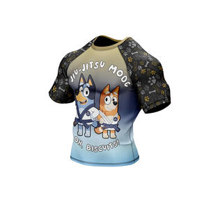 Vêtements de sport anti-UV personnalisés avec logo, manches courtes et longues, compression, fitness, gym, rash guard à séchage rapide pour la natation et le surf, vente en gros - Product Image 5