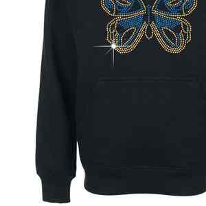 Sudadera con capucha personalizada con diseño de diamantes de imitación, cálida, acogedora, de forro polar, elegante, estilo urbano de invierno, moderna, brillante, tipo jersey. - Product Image 3