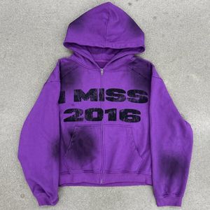 เสื้อฮู้ดผ้าคอตตอนมีซิปลายพระอาทิตย์จางหายไปวินเทจ - Product Image 2