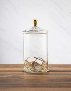 Indian Manufacturer Export Versatile Daily Storage <b>Container</b> Transparent <b>Glass</b> Canister Stylish Metal Lid Cover for Storage - Product Image 6