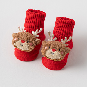 <span class=keywords><strong>Chaussettes</strong></span> antidérapantes en coton doux et écologiques pour bébés, <span class=keywords><strong>avec</strong></span> revers ample, thème Noël, semelle antidérapante pour la marche <span class=keywords><strong>des</strong></span> tout-petits - Product Image 2