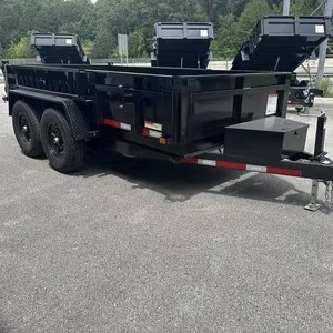 Petite remorque à benne basculante hydraulique 4x4 montée sur tracteur agricole, auto-basculante - Product Image 2