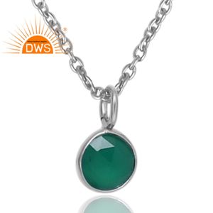 Colgante de piedras preciosas de ónix verde Natural Chapado en paladio de plata de Venta caliente fabricante de joyería de diseño personalizado - Product Image 3