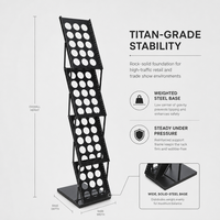 Présentoir pliable à 4 niveaux en métal thermolaqué pour magazines, support portable et pliable pour brochures d'exposition