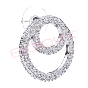 Biojoux ต่างหูคริสตัล BJT204วงต่างหู16มม. สำหรับผู้หญิงต่างหูสตั๊ดแบบไม่ก่อให้เกิดอาการแพ้ - Product Image 2