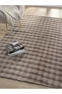 Tapis en fausse fourrure de lapin épaisse, design 3D à bulles, style nordique moderne, pour salon et chambre, lavable et antidérapant - Product Image 5