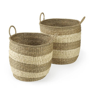 Handwoven <b>Seagrass</b> Laundry <b>Basket</b> Model MS07 Made From Natural Vietnamese Materials <b>Storage</b> <b>Baskets</b> - Product Image 1