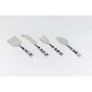 Juego de Cubiertos para Servir Queso Estilo Americano, Juego de Cubiertos de Metal de 4 Piezas, Juego de Cubiertos para Servir Postres, Pasteles y Tartas, Última Llegada - Product Image 1