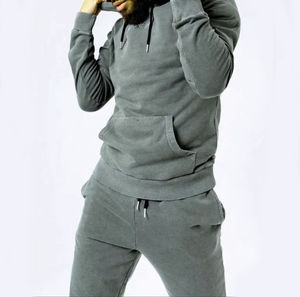 Logo personnalisé coupe-vent poids lourd lavage à l'acide français éponge survêtement Vintage pull deux pièces Gym pantalons de survêtement entraînement d'hiver - Product Image 5