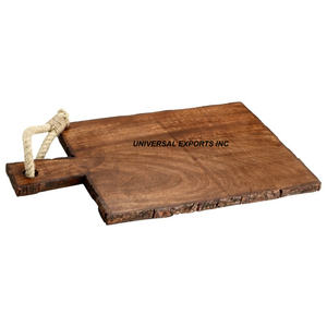 Planche à découper ronde en bois naturel fini à la main Planche à fromage en bois de haute qualité - Product Image 5