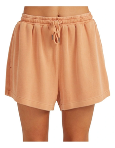 Shorts décontractés en coton uni pour femmes, mélange de molleton, taille haute, taille élastique, avec poches latérales, 120g - Product Image 5