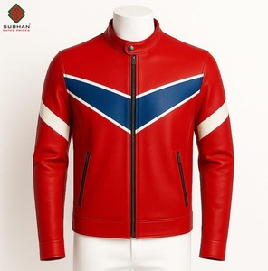 Blouson aviateur en cuir blanc fait main, style décontracté d'hiver, fermeture éclair, col mandarin, couleur unie, service OEM - Product Image 3