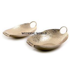 Nickle Plated Metal <b>Chocolate</b> Tray <b>Wedding</b> Decorative Set Of Two Tabletop Fancy Latest Ramadan Collection Luxury <b>Chocolate</b> Tray - Product Image 2