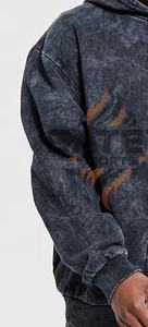 Sudadera con Capucha al por Mayor, Nueva, Personalizada, Gruesa, para Hombre, Talla Grande, Sin Cordones, Sin Bolsillos, Hombros Caídos, Cierre de Cremallera, 100% Algodón, Lavado Ácido - Product Image 2