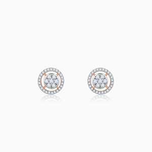Rose Gold Poise <b>Halo</b> Exquisite Lab Grown Diamond <b>Earrings</b> Created for Modern Sophisticated Women - Product Image 4