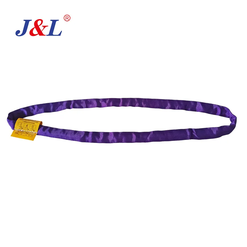 JULI polyester bulat sling untuk mengangkat dengan lengan double ply satu lapis 40mm lebar 1ton 2m OEM ODM