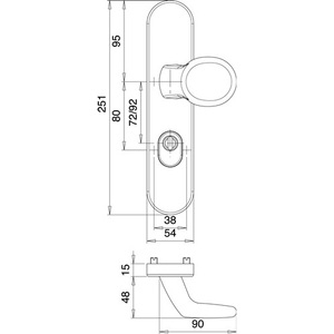 METIS 8742/0272 ตัวล็อคจักรยานสแตนเลสพร้อมอุปกรณ์ป้องกัน EST 72 มม. และ 35-45 มม. EDI - Product Image 3