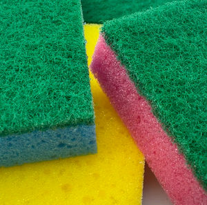 Casalina แผ่นฟองน้ำขัดถูสำหรับทำความสะอาดจานที่มีหลายสีขนาด2 12.5x9x3ซม. ป้ายตามต้องการ - Product Image 6