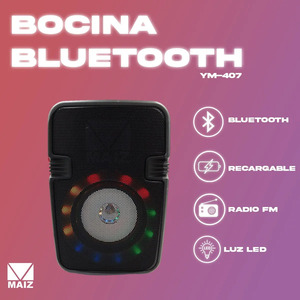 <b>Bluetooth</b> Speaker/Radio/Aux/TF Card/<b>Mic</b> Woofer Pack 5pc - Assorted Colors - Product Image 2