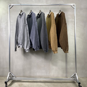 Personnalisable Surdimensionné Homme Acid Wash Hoodie Vintage French Terry Cotton Fleece Sweatshirt Streetwear pour l'hiver - Product Image 5