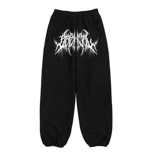 Pantalon de jogging évasé personnalisé avec logo brodé pour homme, en molleton bouclette 100 % coton, décontracté, taille mi-haute, service OEM - Product Image 4