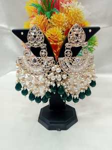 Conjunto de Collar de Perlas Kundan Antiguo con Pendientes y Maang Tikka, Joyería Nupcial para Bodas al por Mayor - Product Image 4