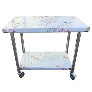 Mesa de Trabajo Comercial de Dos Niveles de Acero Inoxidable 201 304 de Alta Resistencia con Protector Trasero Fácil de Limpiar <span class=keywords><strong>para</strong></span> Cocinas Concurridas - Product Image 2