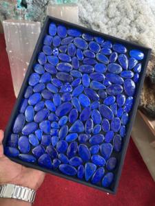 คุณภาพสูงธรรมชาติ Lapis Lazuli cabochons หลวมอัญมณีสีฟ้าในรูปไข่ตัดแร่ลูกปัดสีฟ้าตัดวงรีสำหรับทำเครื่องประดับ