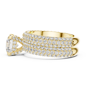 แหวนเพชรแล็บโกรว์ 1.5 กะรัต ดีไซน์หรูหรา ประดับเพชรแบบพาเว่สองวง ตัวเรือนทองคำขาว 18K ชุบโรเดียม เหมาะเป็นของขวัญวาเลนไทน์ งานหมั้น หรือใส่ในงานปาร์ตี้ - Product Image 3