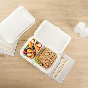 Oil <b>Heat</b> Resistant <b>Microwave</b> Safe Non-Plastic Takeout Container Lid 7x6 Sugarcane for Cafes Street Food Dishwasher Safe Lunch - Product Image 5